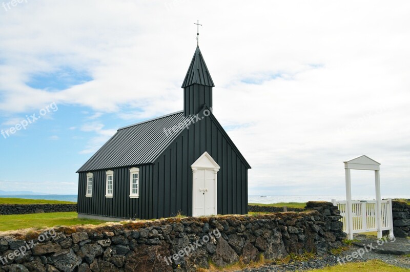 Iceland Budakirkja Church Chapel Free Photos