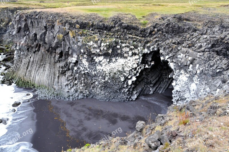 Iceland Cliff Búðardalur Cave Rock