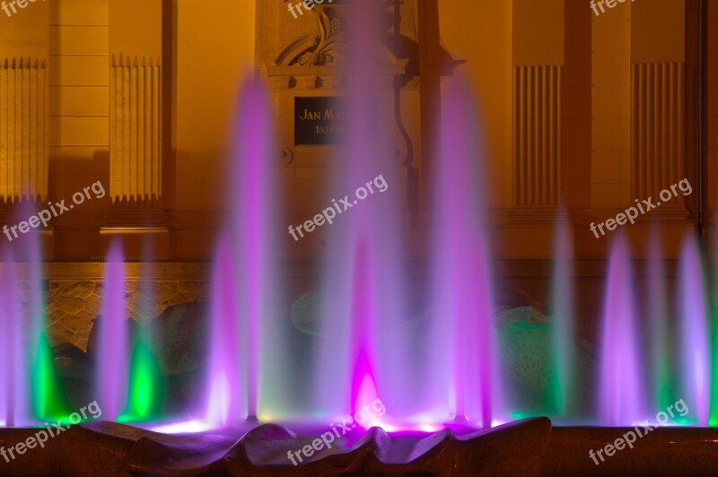 Fountain Water Illuminated Colorful Water Games