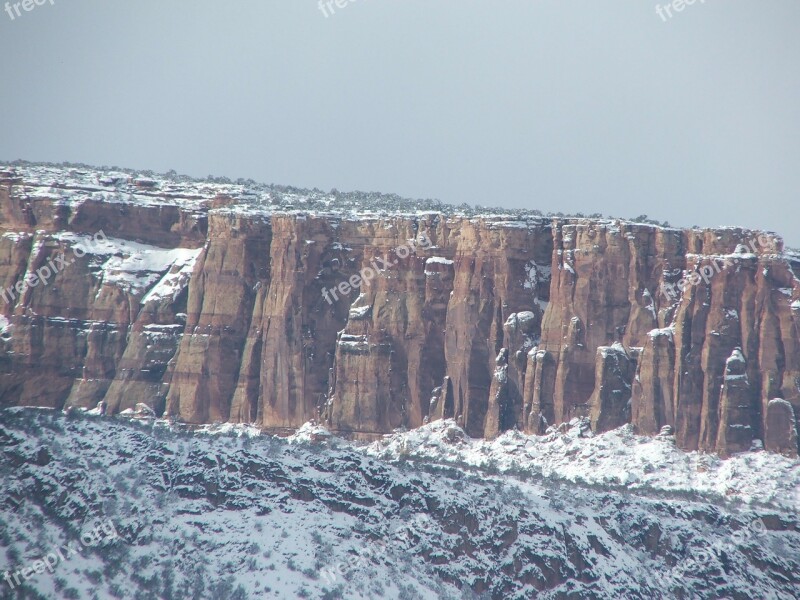 Colorado National Monument Rocks Mountains Cliff Rock Wall