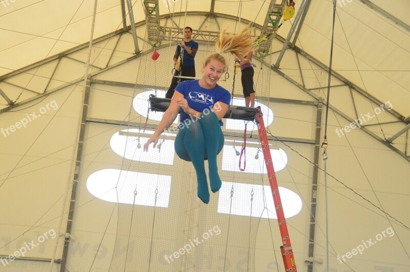 Blond Girl Fly Long Hair Excited