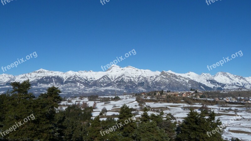 Landscape Mountain Winter Snow Alps