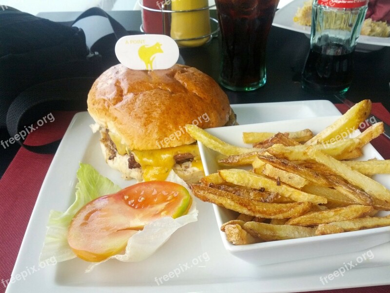 Food Lunch Eat Hamburger Delicacy