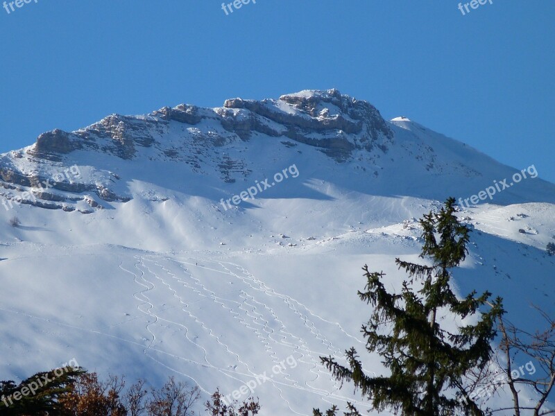 Mountain Snowy Winter Hiking Hautes Alpes