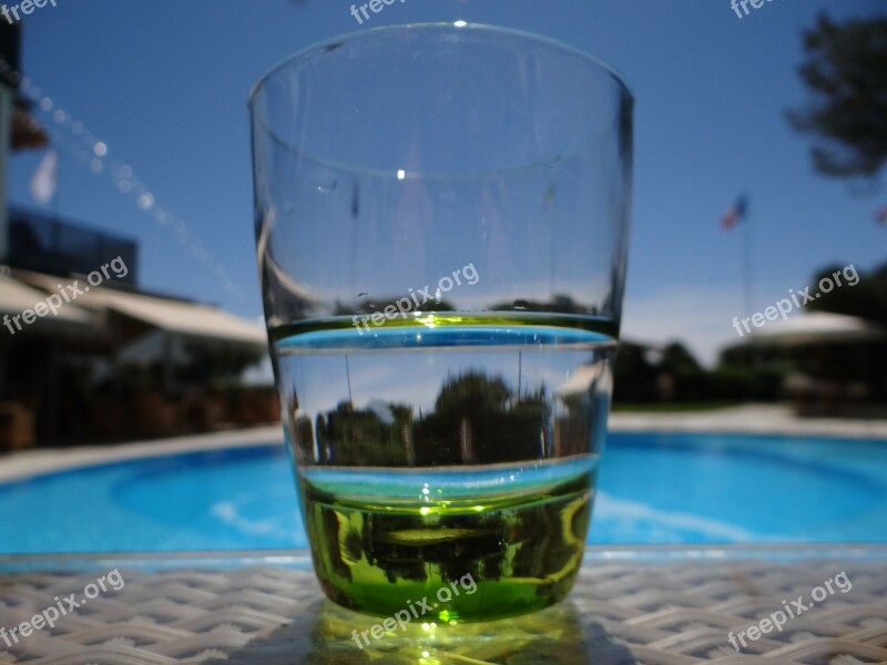 Glass Mirror Mirroring Blue Water