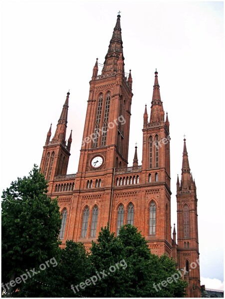 Church Cathedral Architecture Clock Germany