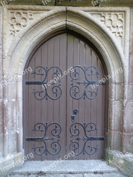 Church Door Wooden Arch Arched