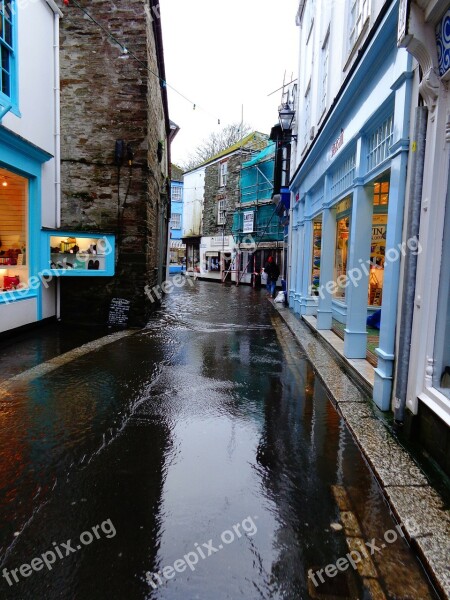 Fowey Village Cornwall Street Road