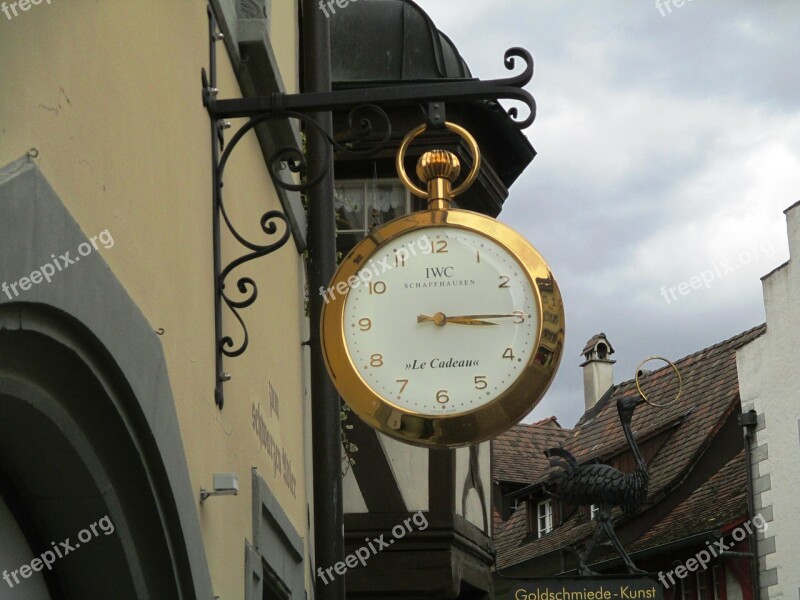 Historic Center Blacksmithing Symbol Golden Pocket Watch Goldschmieteatelier