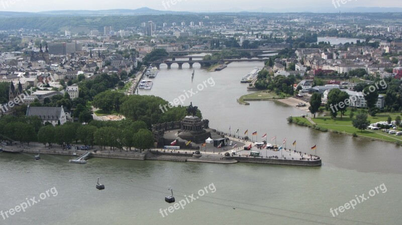 German Corner Koblenz Rhine Mosel Sachsen