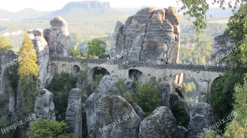 Elbe Sandstone Mountains Bastei Saxon Switzerland Free Photos