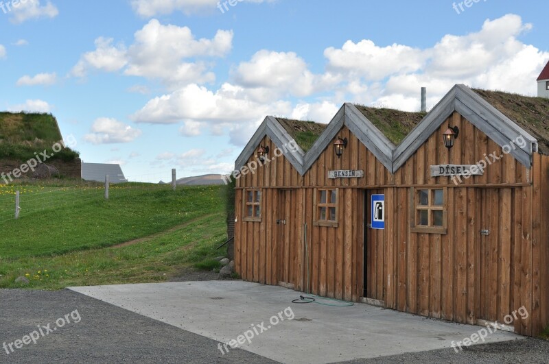 Torfhaus Grass Roof Iceland Hut Building