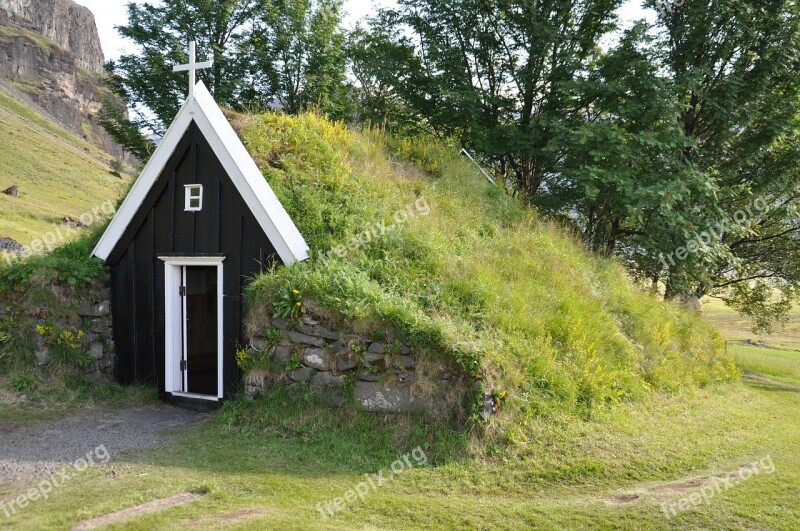 Torfhaus Iceland Grass Roof Hut Building