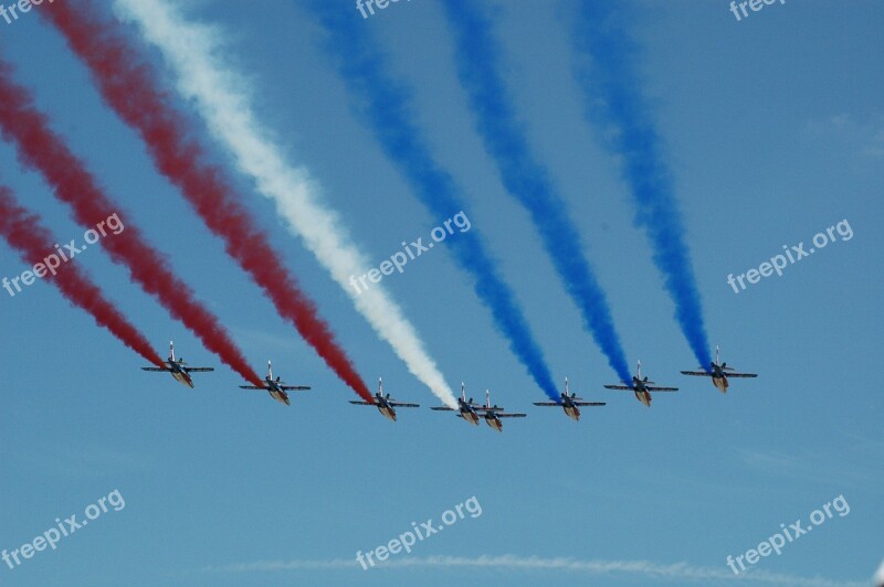 Red Arrows Planes Air Display Blue Sky Airshow