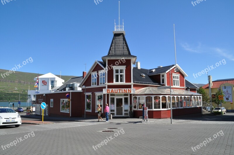 Iceland Akureyri Houses City Building