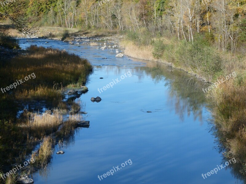 River Water Courses Landscape Fall Nature