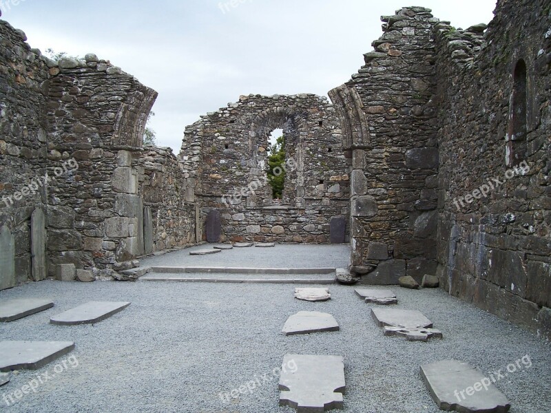 Ruin Tombs Stone Church Glendalough