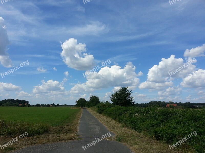 Clouds Landscape Away Sky Field