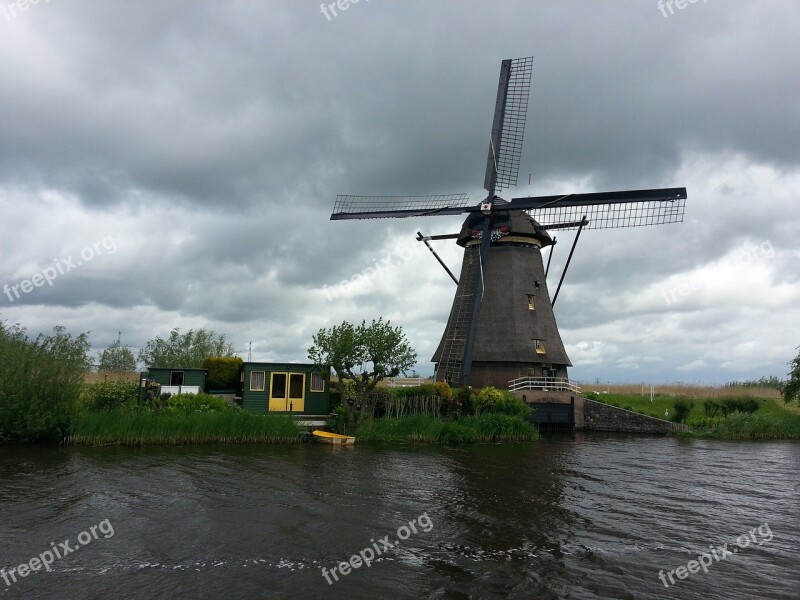 Netherlands Holland Windmill Channel Trueb