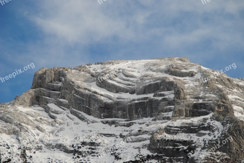 Winter Berchtesgaden Rock Upper Bavaria Bavarian Alps