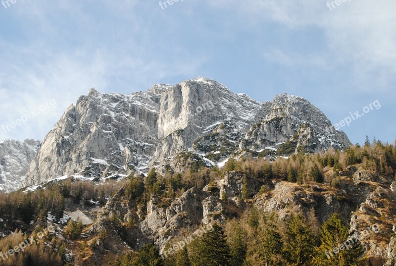 Winter Berchtesgaden Rock Upper Bavaria Bavarian Alps