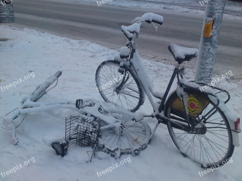 Bike Snowy Münster Snow Winter