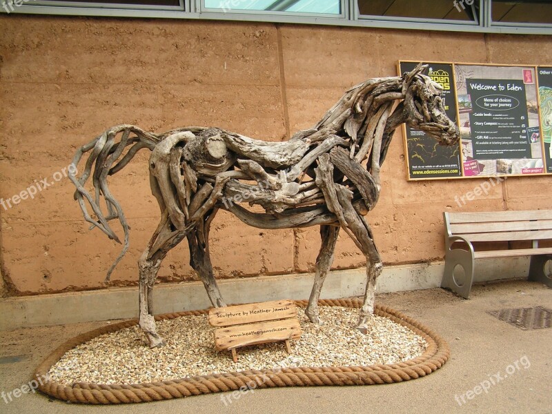 Horse Drift Wood Art Sculpture Eden Project