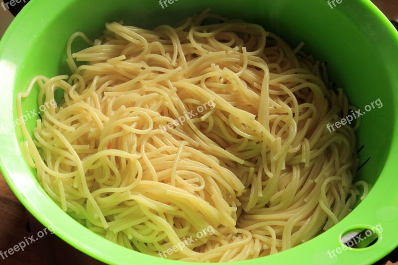 Spaghetti Noodles Noodle Strainer Green Eat