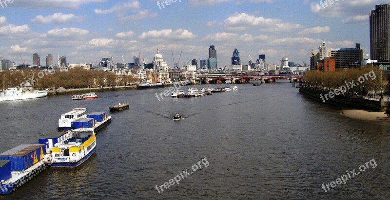 London The Thames England St Pauls Cathedral River Thames