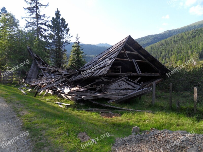 House Crash Broken Shed Wooden Damage