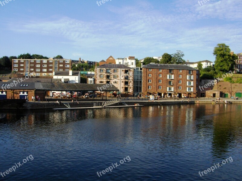 Exeter Devon Quay Riverbank England