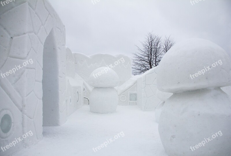 Snow City Winter Snowy Doorway