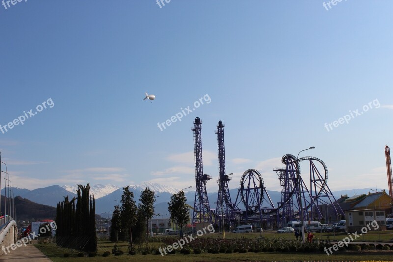 Roller Coaster Mountains Sochi Olympic Park Free Photos