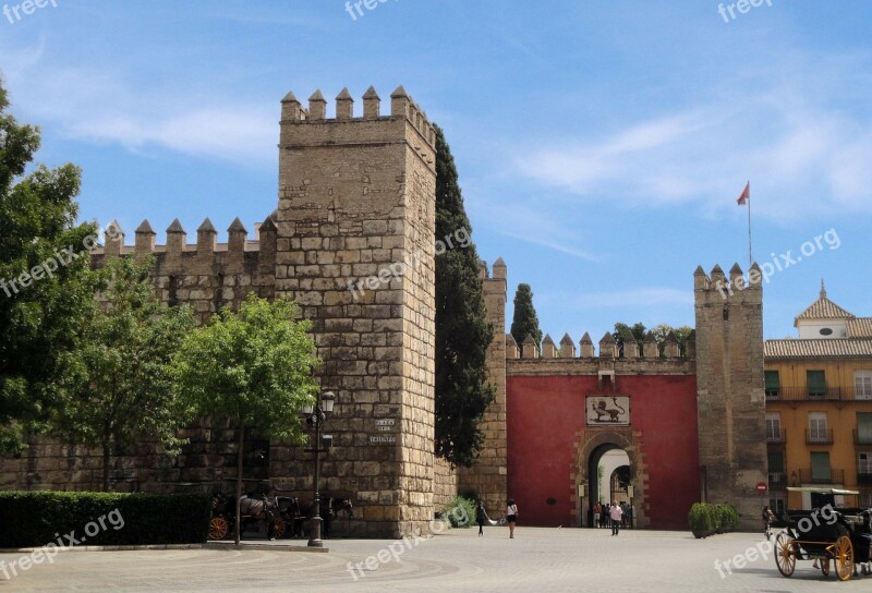 Sevilla Castle Spain Square Free Photos