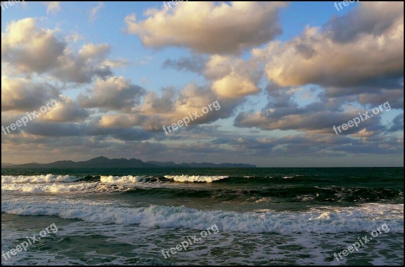 Sea Beach Water Wave Abendstimmung