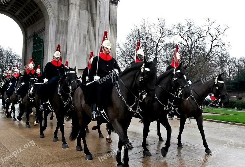 Guard Horses Military In Formation Uniform