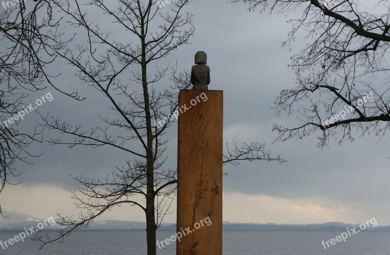 Chiemsee Sculpture Bavaria Sit Look