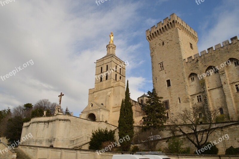 Avignon France Castle Architecture Historical