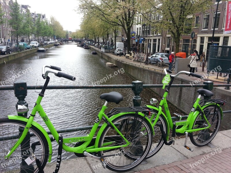 Amsterdam Bike Canal Channel Netherlands