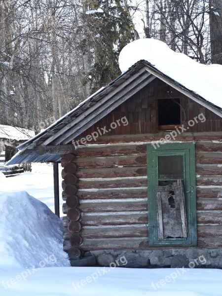 Old Log Cabin Vintage Ancient Building