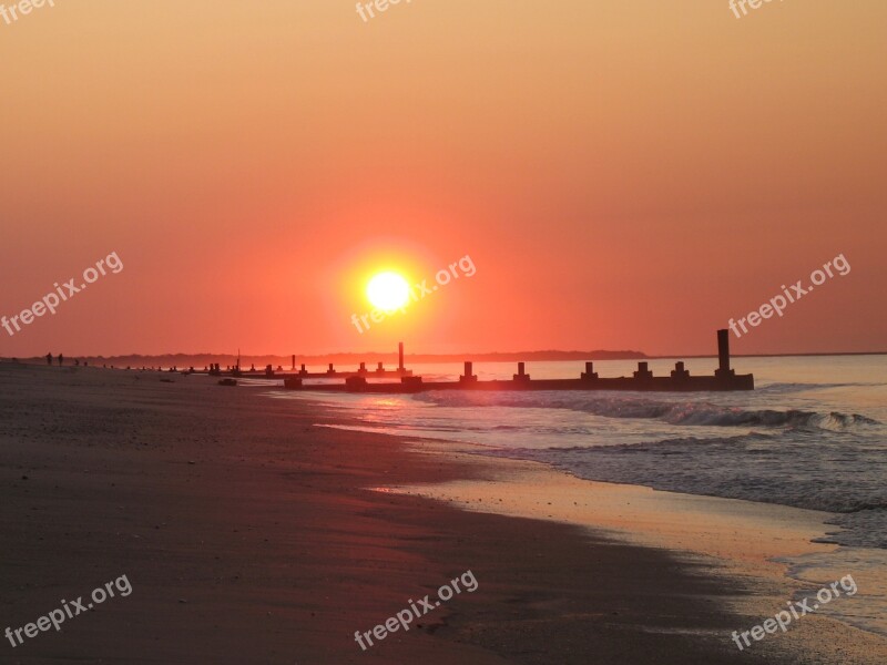 Sunrise Ocean Beach Shoreline Cape May