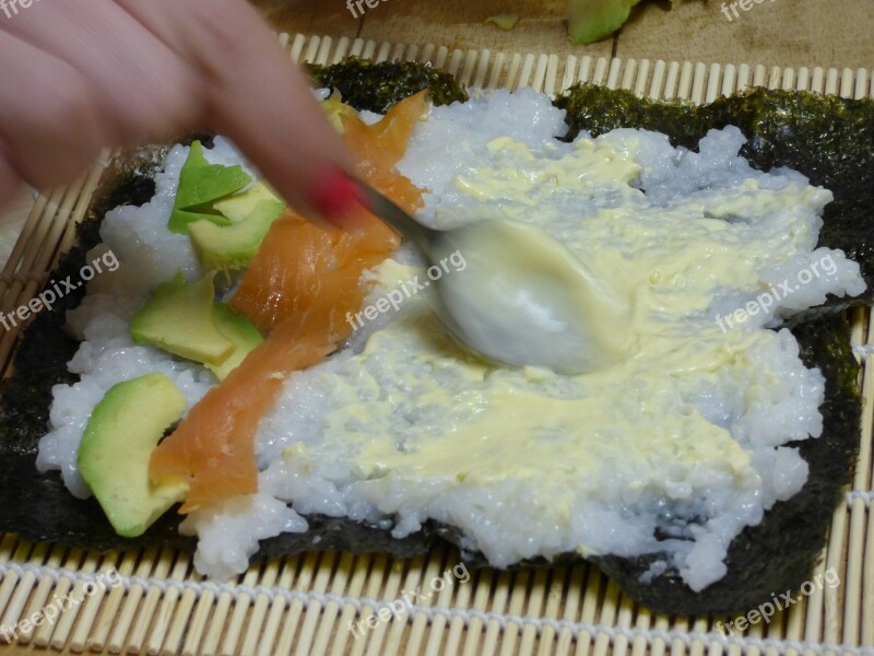 Sushi Rice Japan Food Bamboo