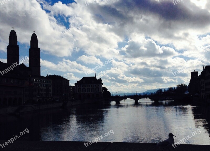 Zurich Switzerland River Swiss Niederdorf