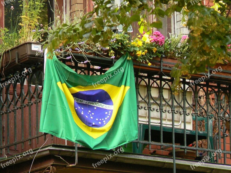 Brazil Flag Balcony Free Photos