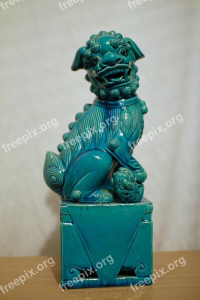 Foo Lion Chinese Superstition Foo Dog Turquoise