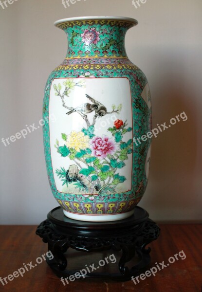 Chinese Porcelain Vase China Birds