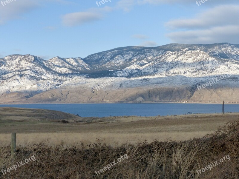 Kamloops Lake British Columbia Canada Winter Landscape