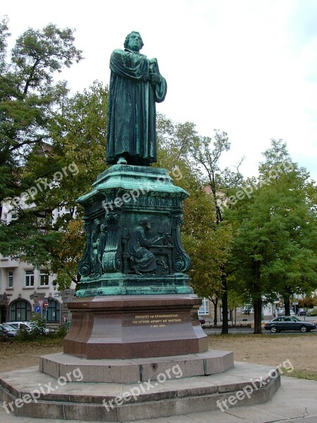 Martin Luther Monument Still Image Bronze Polished Stone Base