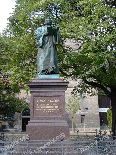 Luther Memorial On The Green Erfurt Thuringia Germany Free Photos