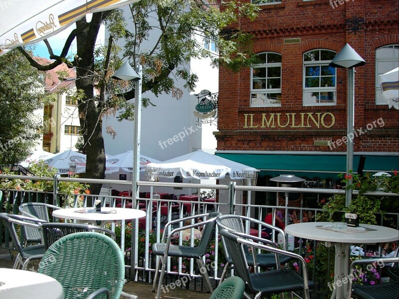 Beer Garden Terrace Dining Tables Chairs Parasol